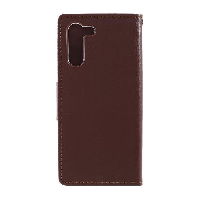 Goospery - Samsung Galaxy S21+ Hülle - Leder Bookcover - Bravo Diary Series - braun