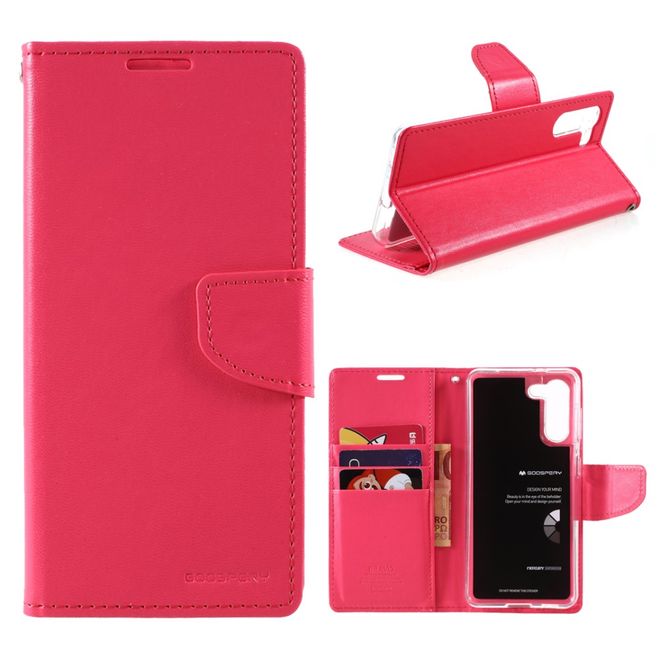 Goospery - Samsung Galaxy S21+ Hülle - Leder Bookcover - Bravo Diary Series - rosa