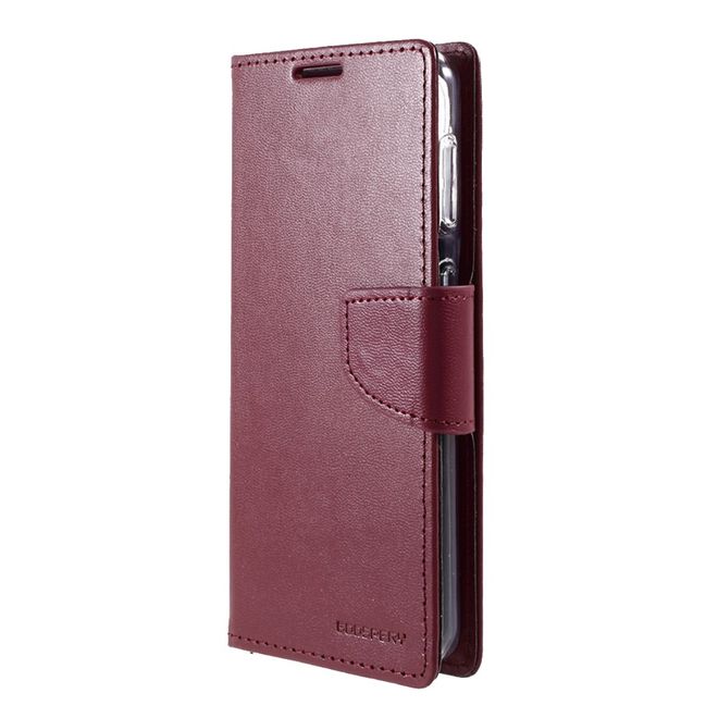Goospery - Samsung Galaxy S21+ Hülle - Leder Bookcover - Bravo Diary Series - weinrot