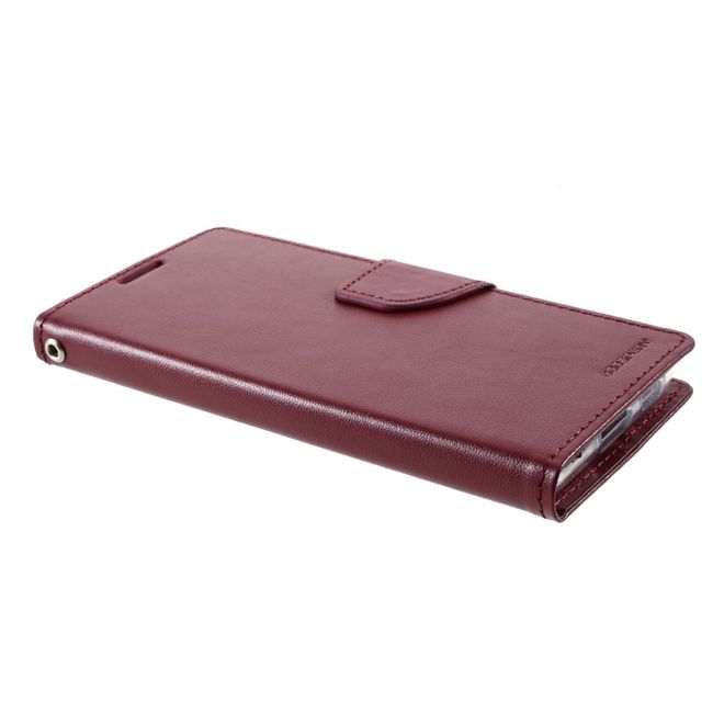 Goospery - Samsung Galaxy S21+ Hülle - Leder Bookcover - Bravo Diary Series - weinrot