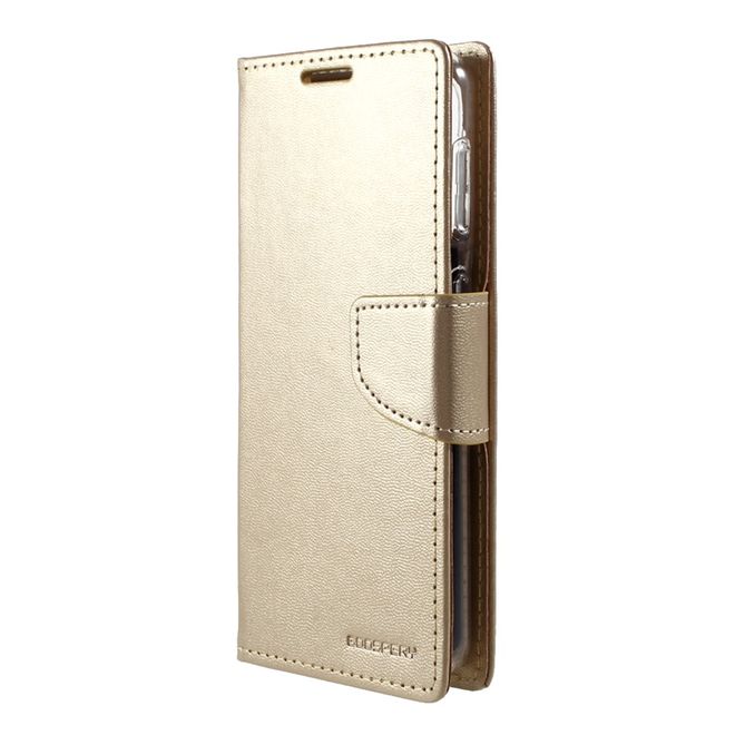 Goospery - Samsung Galaxy S21+ Hülle - Leder Bookcover - Bravo Diary Series - gold
