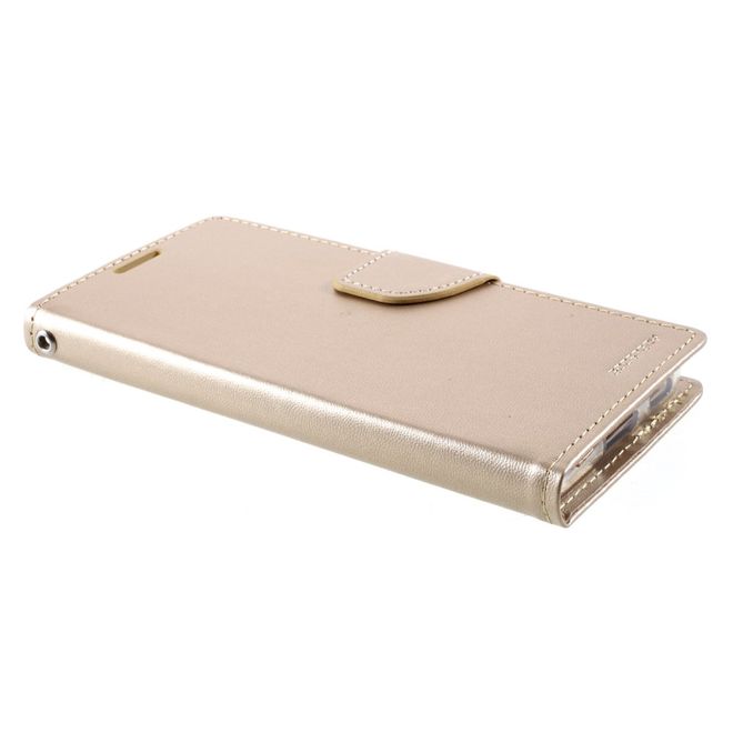 Goospery - Samsung Galaxy S21+ Hülle - Leder Bookcover - Bravo Diary Series - gold