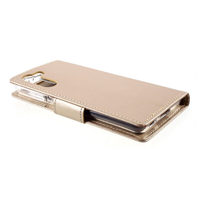 Goospery - Samsung Galaxy S21+ Hülle - Leder Bookcover - Bravo Diary Series - gold