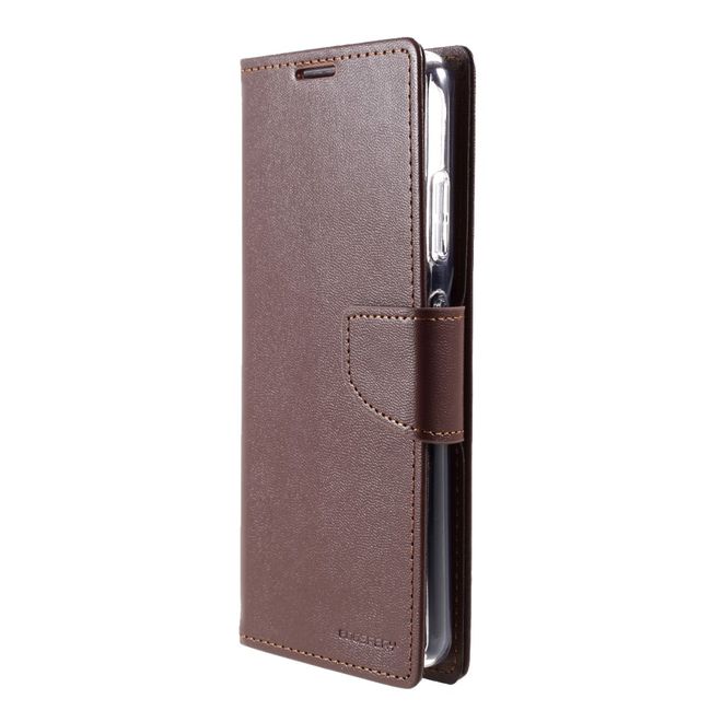 Goospery - Samsung Galaxy S21 Ultra Hülle - Leder Bookcover - Bravo Diary Series - braun