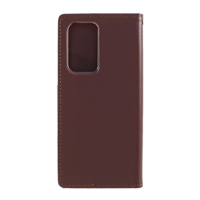 Goospery - Samsung Galaxy S21 Ultra Hülle - Leder Bookcover - Bravo Diary Series - braun