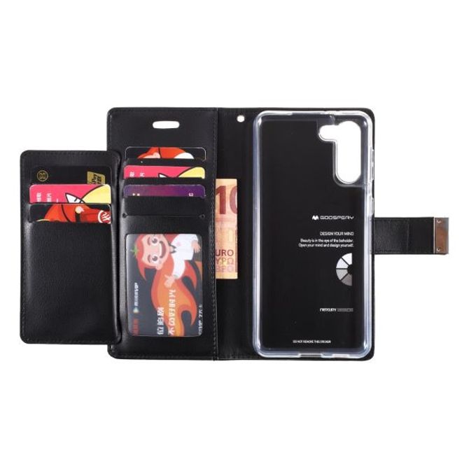 Goospery - Samsung Galaxy S21+ Hülle - Leder Bookcover - Rich Diary Series - schwarz