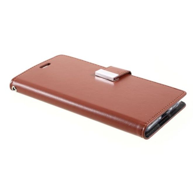 Goospery - Samsung Galaxy S21+ Hülle - Leder Bookcover - Rich Diary Series - braun/schwarz