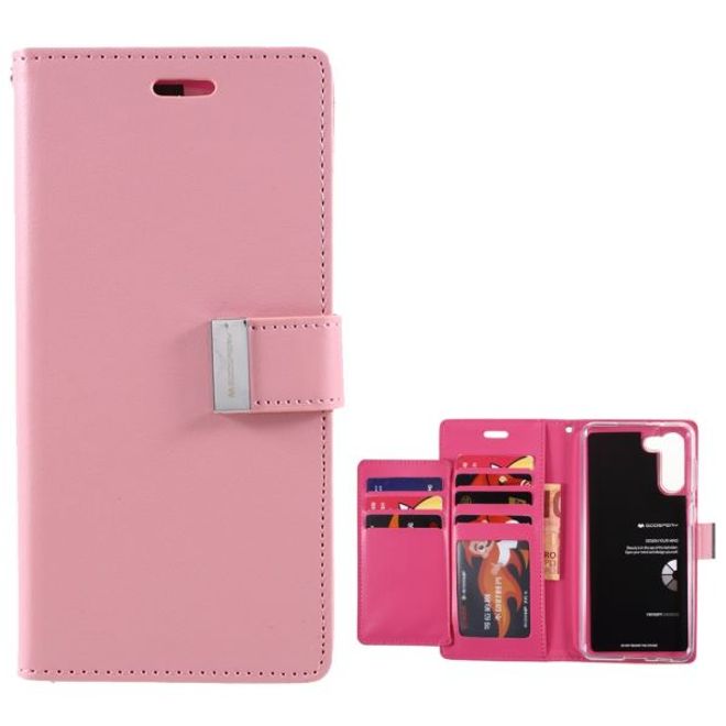 Goospery - Samsung Galaxy S21+ Hülle - Leder Bookcover - Rich Diary Series - rosa/pink