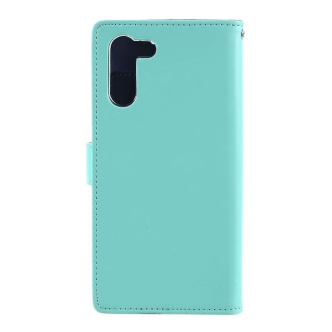 Goospery - Samsung Galaxy S21+ Hülle - Leder Bookcover - Rich Diary Series - mint/navy