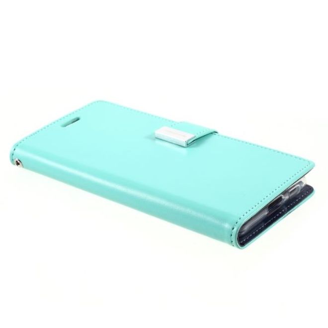 Goospery - Samsung Galaxy S21+ Hülle - Leder Bookcover - Rich Diary Series - mint/navy