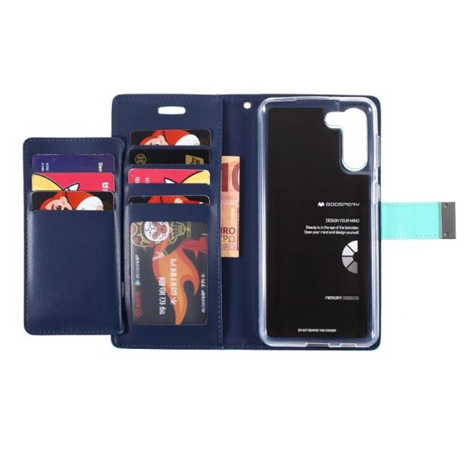 Goospery - Samsung Galaxy S21+ Hülle - Leder Bookcover - Rich Diary Series - mint/navy