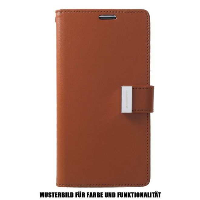 Goospery - Samsung Galaxy S21 Ultra Hülle - Leder Bookcover - Rich Diary Series - braun/schwarz