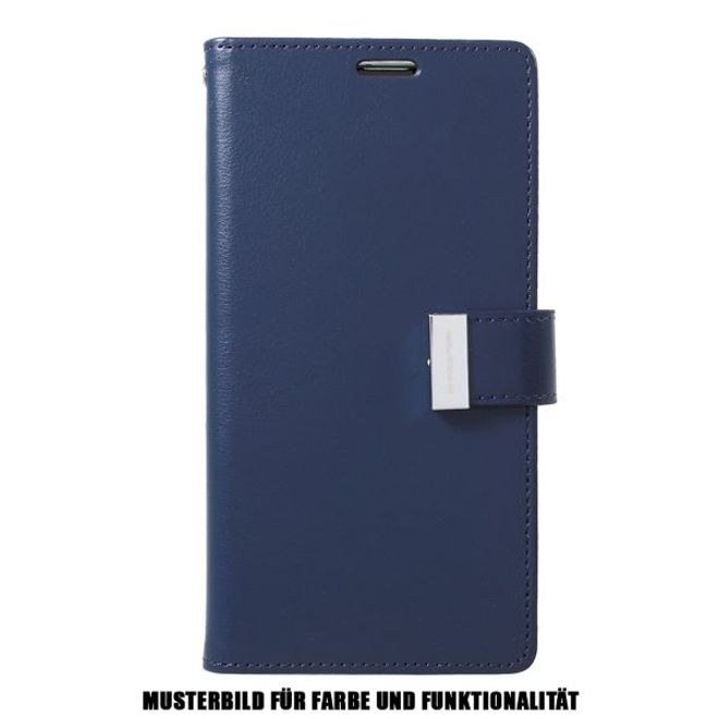 Goospery - Samsung Galaxy S21 Ultra Hülle - Leder Bookcover - Rich Diary Series - navy/lime