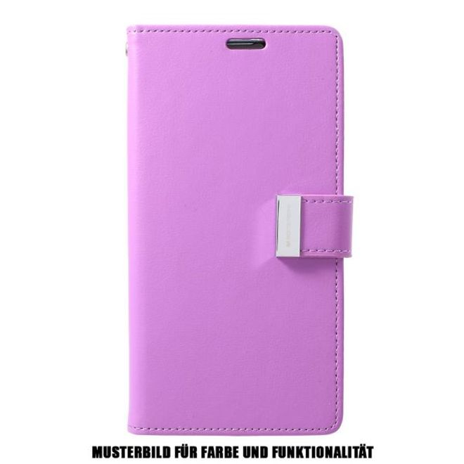 Goospery - Samsung Galaxy S21 Ultra Hülle - Leder Bookcover - Rich Diary Series - purpur/navy