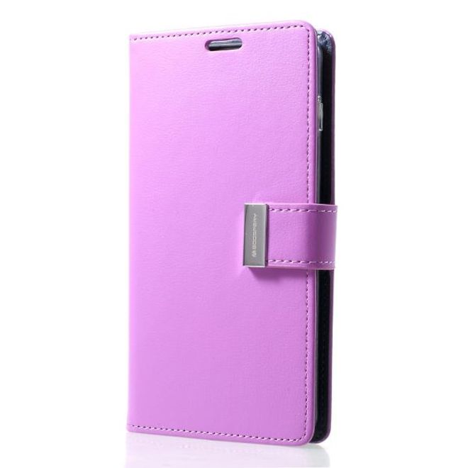 Goospery - Samsung Galaxy S21 Ultra Hülle - Leder Bookcover - Rich Diary Series - purpur/navy