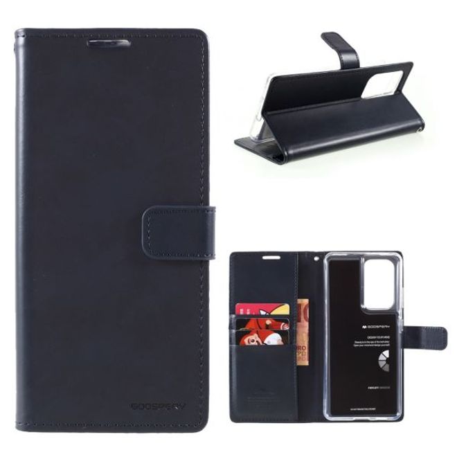 Goospery - Samsung Galaxy S21 Ultra Hülle - Leder Bookcover - Bluemoon Diary Series - schwarz
