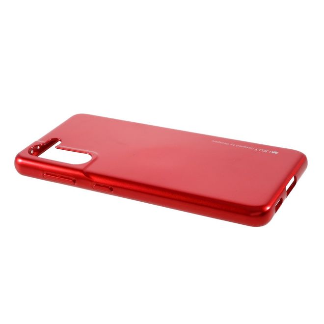 Goospery - Samsung Galaxy S21 Handy Hülle - TPU Soft Case - i Jelly Metal Series - rot