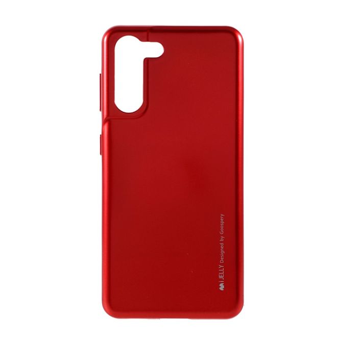 Goospery - Samsung Galaxy S21+ Handy Hülle - TPU Soft Case - i Jelly Metal Series - rot