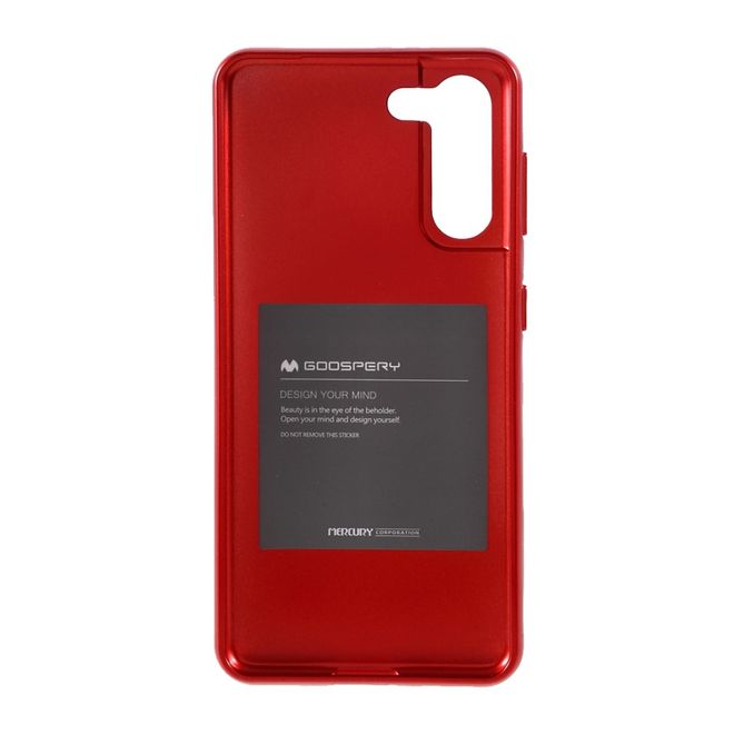 Goospery - Samsung Galaxy S21+ Handy Hülle - TPU Soft Case - i Jelly Metal Series - rot