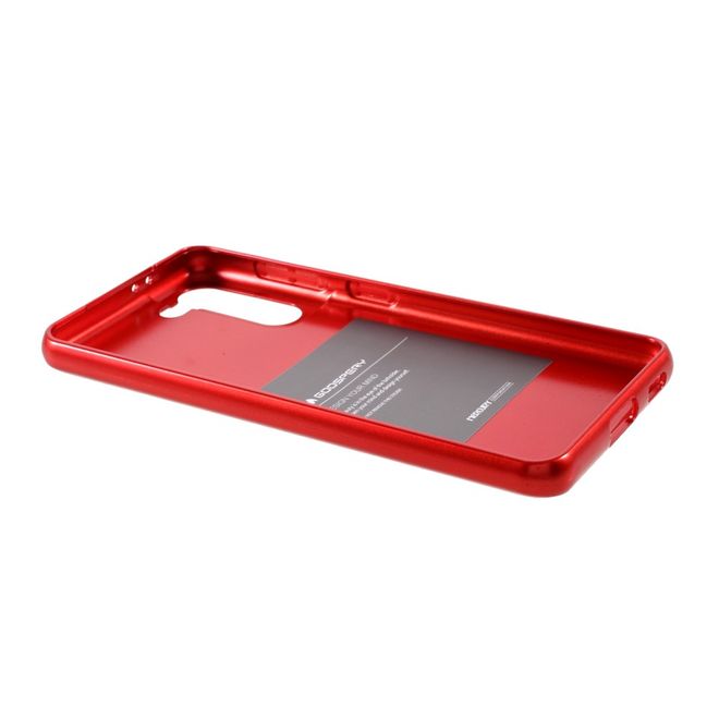 Goospery - Samsung Galaxy S21+ Handy Hülle - TPU Soft Case - i Jelly Metal Series - rot