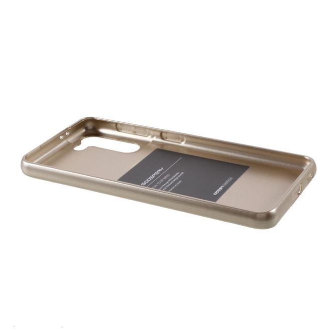 Goospery - Samsung Galaxy S21+ Handy Hülle - TPU Soft Case - i Jelly Metal Series - gold