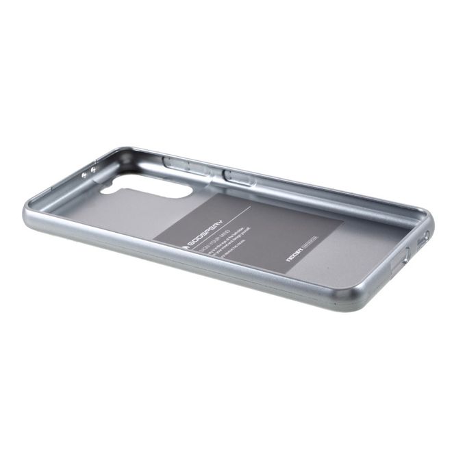 Goospery - Samsung Galaxy S21+ Handy Hülle - TPU Soft Case - i Jelly Metal Series - silber