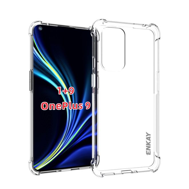 Enkay - OnePlus 9 Handyhülle - Robustes TPU Softcase - transparent