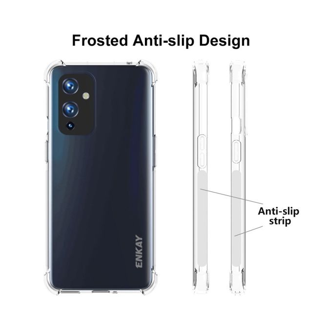 Enkay - OnePlus 9 Handyhülle - Robustes TPU Softcase - transparent