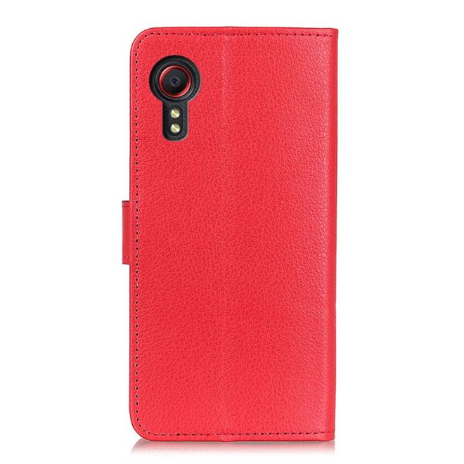 Samsung Galaxy Xcover 5 Handy Hülle - Litchi Leder Bookcover Series - rot