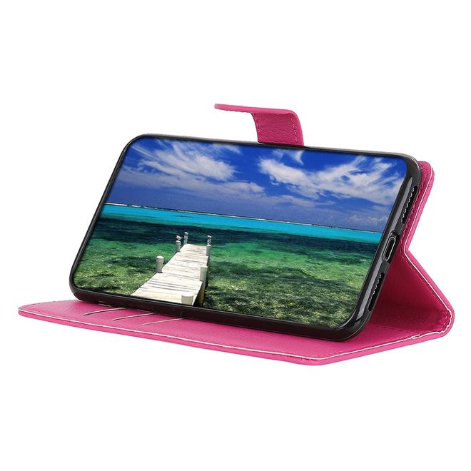 Samsung Galaxy Xcover 5 Handy Hülle - Litchi Leder Bookcover Series - rosa