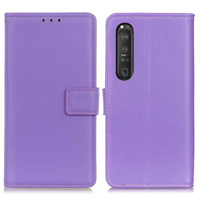 Sony Xperia 1 III Handy Hülle - Classic II Leder Bookcover Series - purpur
