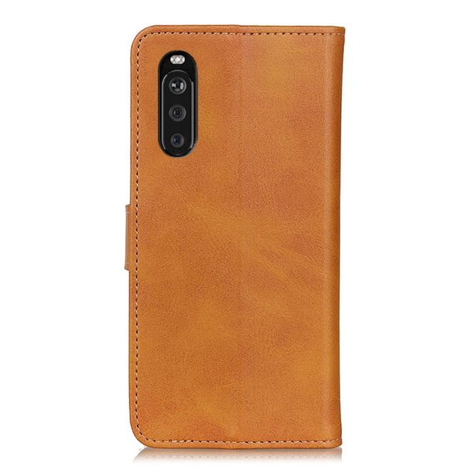 Sony Xperia 10 III Handy Hülle - Classic IV Leder Bookcover Series - braun