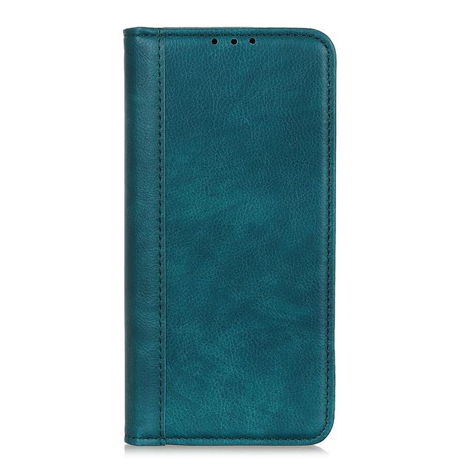 Sony Xperia 10 III Handy Hülle - Litchi V Leder Bookcover Series - grün