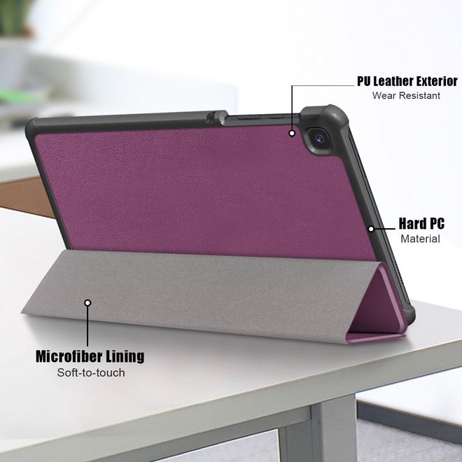 Samsung Galaxy Tab A7 Lite 8.7 Leder Hülle - dreifach faltbar - purpur