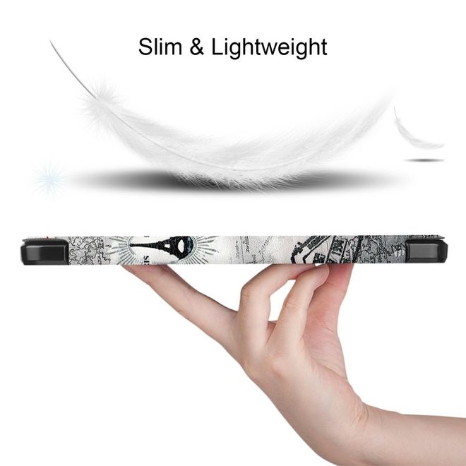 Samsung Galaxy Tab S7 Hülle - Dreifach faltbares Case aus Leder - Eiffelturm