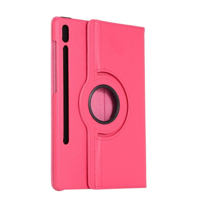 Samsung Galaxy Tab S7+ Hülle - 360° rotierbares Case aus Leder - rosa