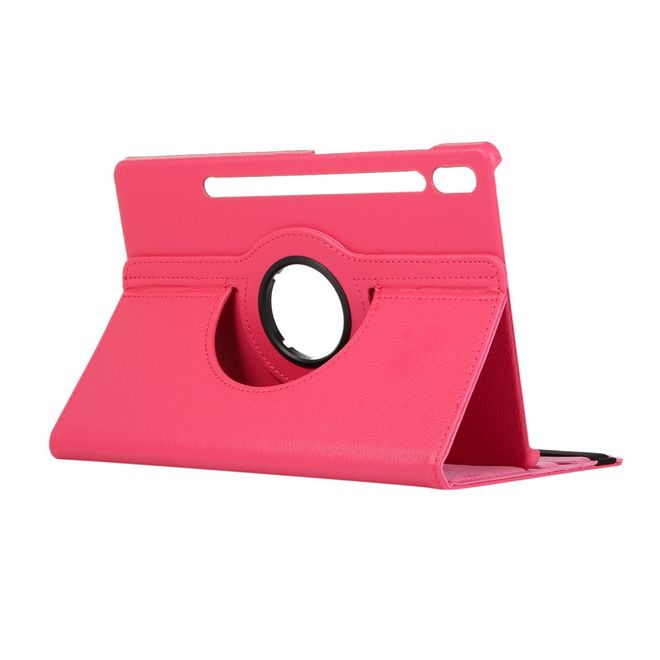 Samsung Galaxy Tab S7+ Hülle - 360° rotierbares Case aus Leder - rosa