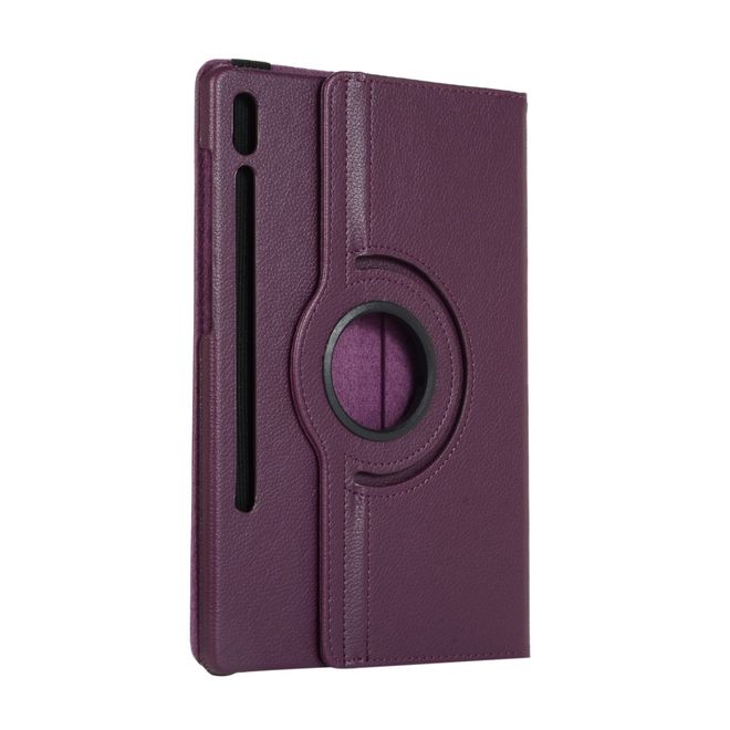 Samsung Galaxy Tab S7+ Hülle - 360° rotierbares Case aus Leder - purpur