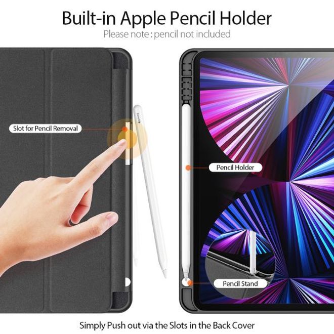 Dux Ducis - iPad Pro 11 (2022 / 2021) Hülle - Leder Smart Flip Case - Domo Series - schwarz