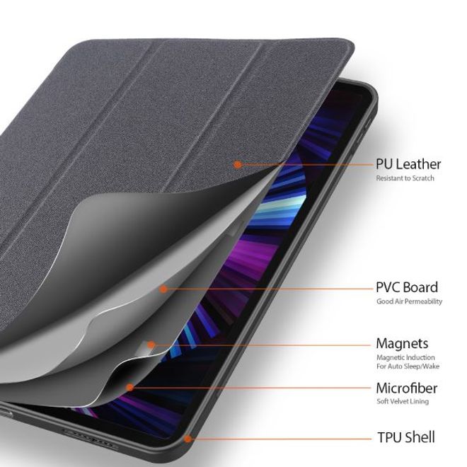 Dux Ducis - iPad Pro 11 (2022 / 2021) Hülle - Leder Smart Flip Case - Domo Series - schwarz