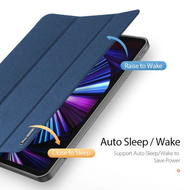 Dux Ducis - iPad Pro 11 (2022 / 2021) Hülle - Leder Smart Flip Case - Domo Series - blau