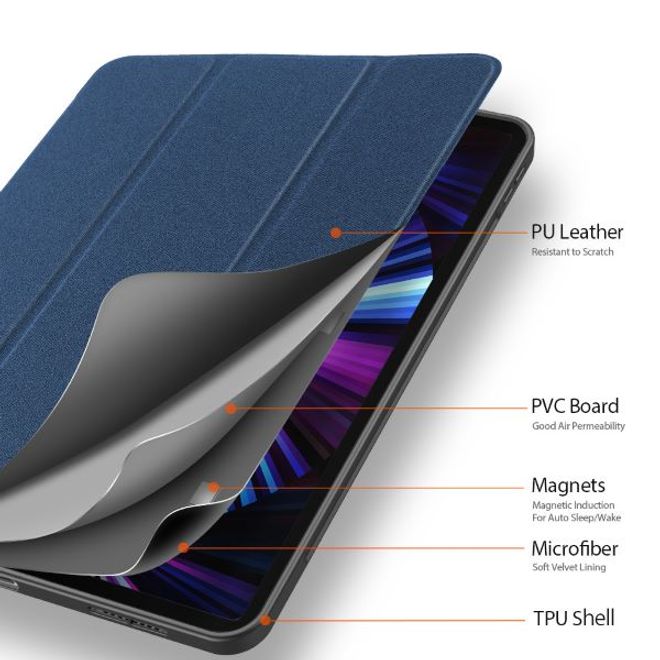 Dux Ducis - iPad Pro 11 (2022 / 2021) Hülle - Leder Smart Flip Case - Domo Series - blau