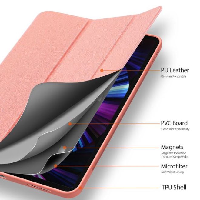 Dux Ducis - iPad Pro 11 (2022 / 2021) Hülle - Leder Smart Flip Case - Domo Series - pink