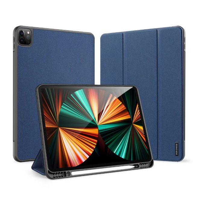 Dux Ducis - iPad Pro 12.9 (2022 / 2021) Hülle - Leder Smart Flip Case - Domo Series - blau