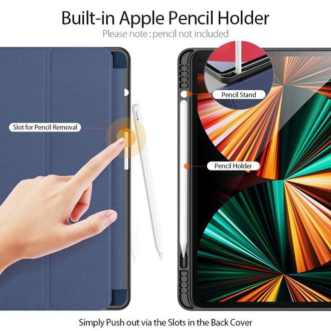 Dux Ducis - iPad Pro 12.9 (2022 / 2021) Hülle - Leder Smart Flip Case - Domo Series - blau