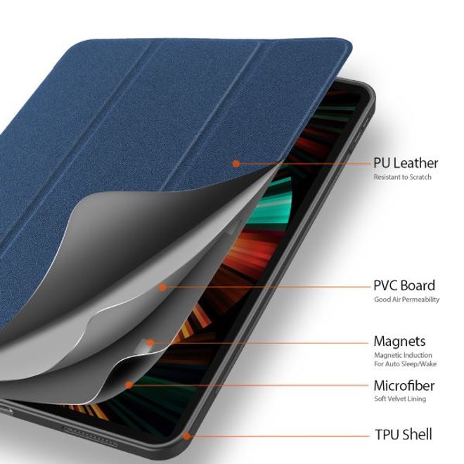 Dux Ducis - iPad Pro 12.9 (2022 / 2021) Hülle - Leder Smart Flip Case - Domo Series - blau
