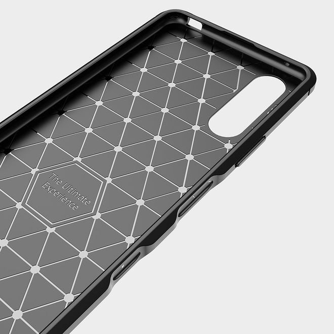 Sony Xperia 10 III Handyhülle - Carbon Fiber TPU Softcase Series - schwarz
