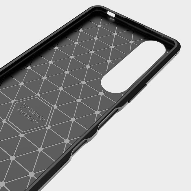 Sony Xperia 1 III Handyhülle - Carbon Fiber TPU Softcase Series - schwarz