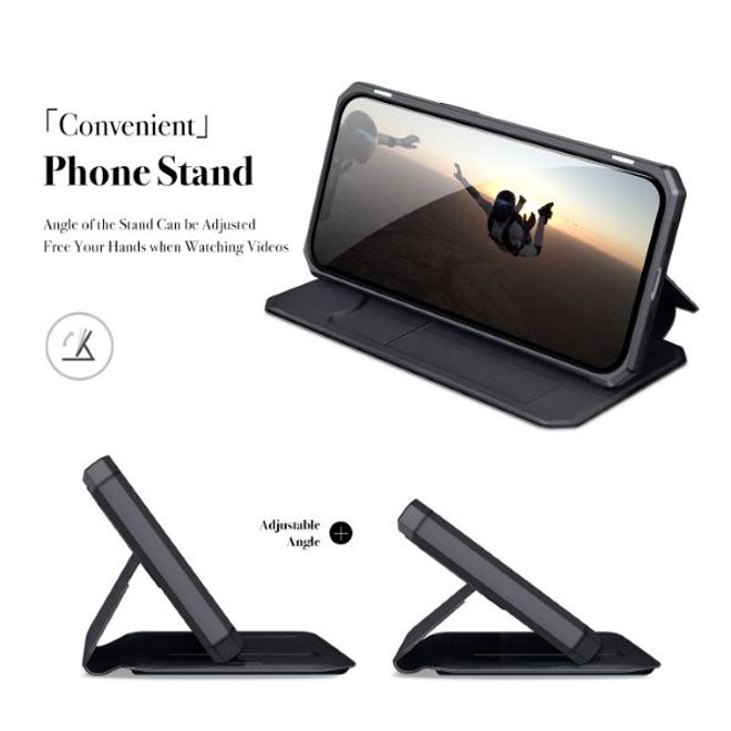 Dux Ducis - iPhone 13 Pro Max Hülle - Robustes Handy Bookcover - Skin X Series - schwarz