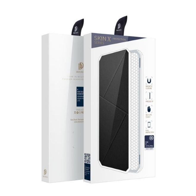Dux Ducis - iPhone 13 Pro Max Hülle - Robustes Handy Bookcover - Skin X Series - schwarz